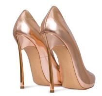 4.7 Inch Shiny Solid Leather Pumps-7910