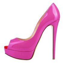 4.7 Inch Solid Classic Peep Toe Pumps-13637