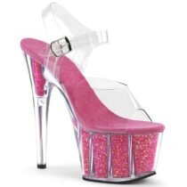 7 Inch Clear Shiny Crystal Sandals-6589