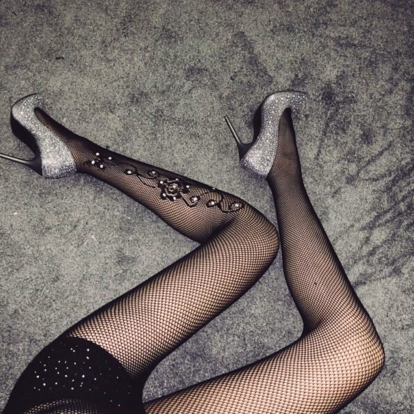 Deamond Foral Small Fishnet Pantyhose W53-23679