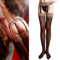 Leopard Garter Style Pantyhose 9088-0