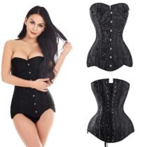 Floral Steel Bone OverBust Corset Top-0