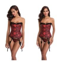 Garter Lace Elegant Jacquard Over Bust Corset-34166