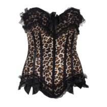 Leopard Steel Boned Jacquard Bustier Corset Top-32071