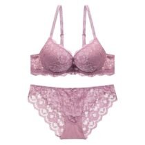 No Steel Ring Women 's Push up Embroidery Bras Set Lace Lingerie Bra and Panties-25959