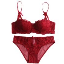 Transparent Push up Embroidery Bras Set Lace Lingerie Bra and Panties-28300