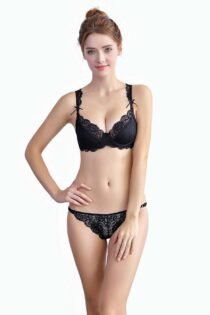 Transparent Women 's Push up Embroidery Bras Set Lace Lingerie Bra and Panties-29010