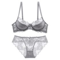 Transparent Women 's Push up Embroidery Bras Set Lace Lingerie Bra and Panties-28141