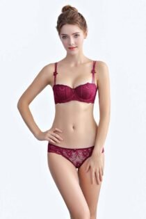 Women 's Push up Embroidery Bras Set Lace Lingerie Bra and Panties-25599