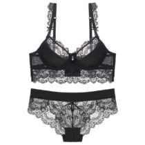 Women 's Push up Embroidery Bras Set Lace Lingerie Bra and Panties-0