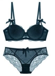 Women 's Push up Embroidery Bras Set Lace Lingerie Bra and Panties-0