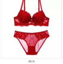 Women's Push Up Bra Set Soft Cup Lace Underwear Set-0