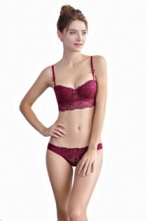 Women's Transparent Push Up Bra Set Soft Cup Lace Underwear Set-24788