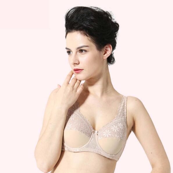 Lace Floral Embroidery Pocket Bra for Silicone Breast Forms Boobs 2003-46812