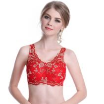 Lace Floral Embroidery Pocket Bra for Silicone Breast Forms Boobs 8598-0