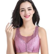 Lace Floral Embroidery Pocket Bra for Silicone Breast Forms Boobs-0