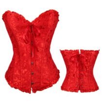 Lace Floral Trim Retro Corset-0