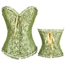 Lace Floral Trim Retro Corset-33363