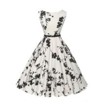 Retro Floral Print Dress-0