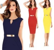 V-Neck Sexy Slim Temperament Dress -0