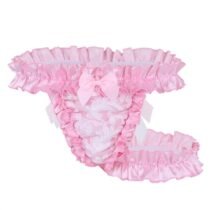 Lace Frilly Satin Ruffled High Cut G-string Sissy Panty-0