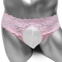 Low Rise Sexy Lace Sheer Sissy Panty With Penis Pouch-0