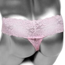 Low Rise Sexy Lace Sheer Sissy Panty With Penis Pouch-57332