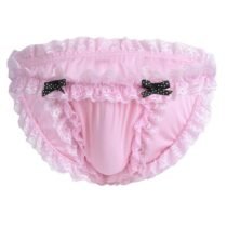 Maid Floral Lace with Two Stitched Bowknot Sissy Panty-0