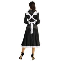 Naughty Maid Outfit Long Sleeves Long Maxi Fancy Dress with Apron-57478