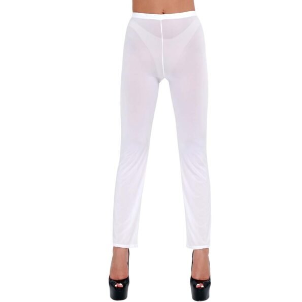 See Through Sheer Crotchless Pants Flare Sheer Semi Leggings-58056