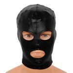 Unisex Cosplay Shiny Metallic Open Eyes and Mouth Headgear Hood Mask-0
