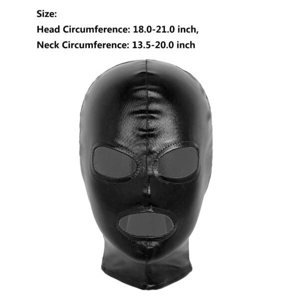 Unisex Cosplay Shiny Metallic Open Eyes and Mouth Headgear Hood Mask-59246