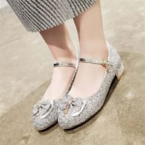 1.2 Inch Sweet Lolita Sequined Bowknot Pump-60063