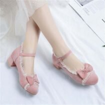 1.8 Inch Cute Butterfly-knot Lace Ruffles Pump-0