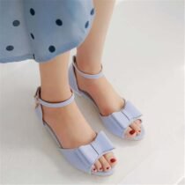 1 Inch Cute Princess Bowknot Lolita Peep Toe Sandal-0