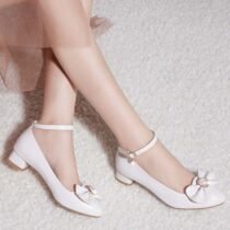 1 Inch Sweet Cute Bow Tie Ankle Strap Pump-0