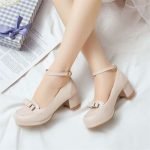 2 Inch Ankle Strap Bowknot Shallow Round Toe Pump-0