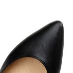 2 Inch Genuine Leather Thin Heel Pointed Pump-0