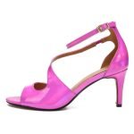 2 Inch Patent Leather Lace Strap Sandal-0