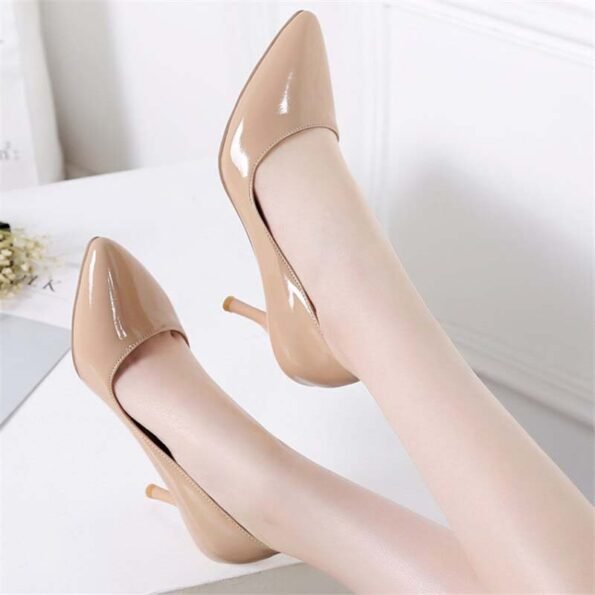 2 Inch Patent Leather Pointed Toe Shallow Pump-60334