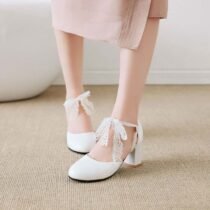 2 Inch Sweet Lace Knot Square Pump-0