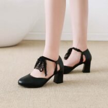 2 Inch Sweet Lace Knot Square Pump-60514