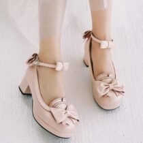 2 Inch Sweet Lolita Pink Bow Pump-0