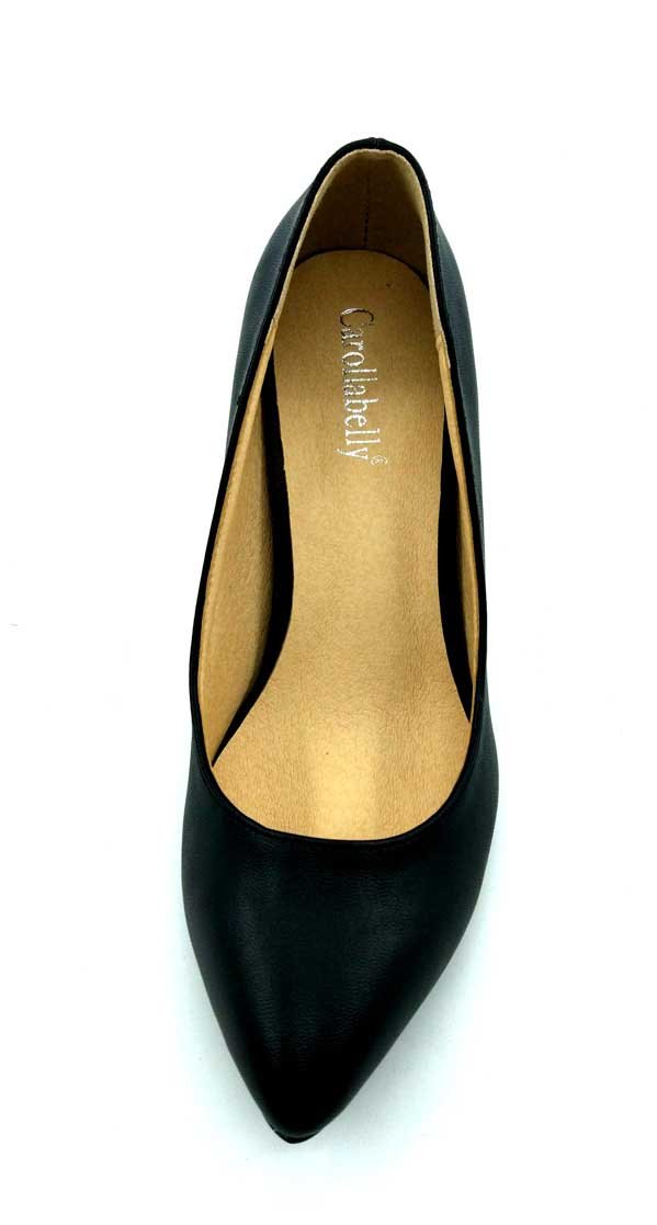 2 Inch Genuine Leather Thin Heel Pointed Pump