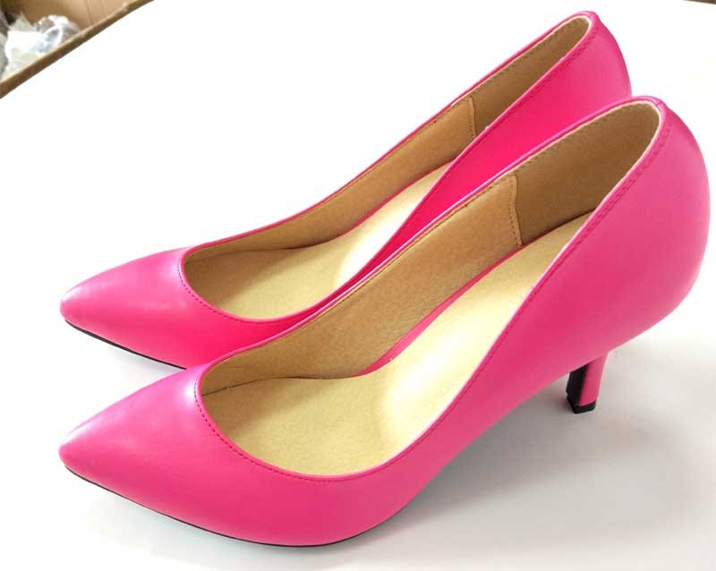 2 Inch Genuine Leather Thin Heel Pointed Pump