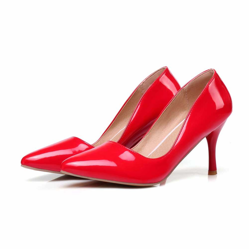 2 Inch Patent Leather Pointed Toe Shallow Pump