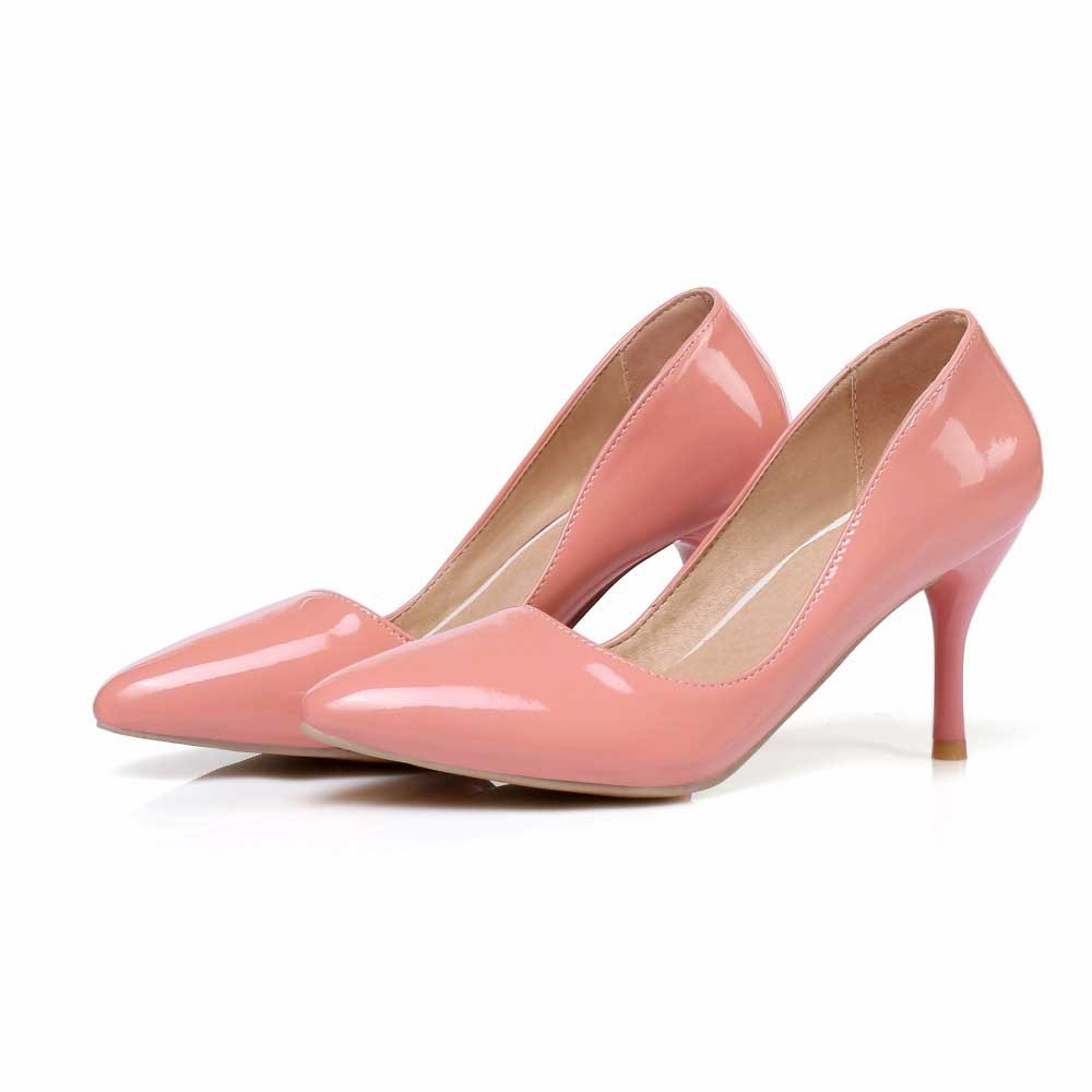 2 Inch Patent Leather Pointed Toe Shallow Pump