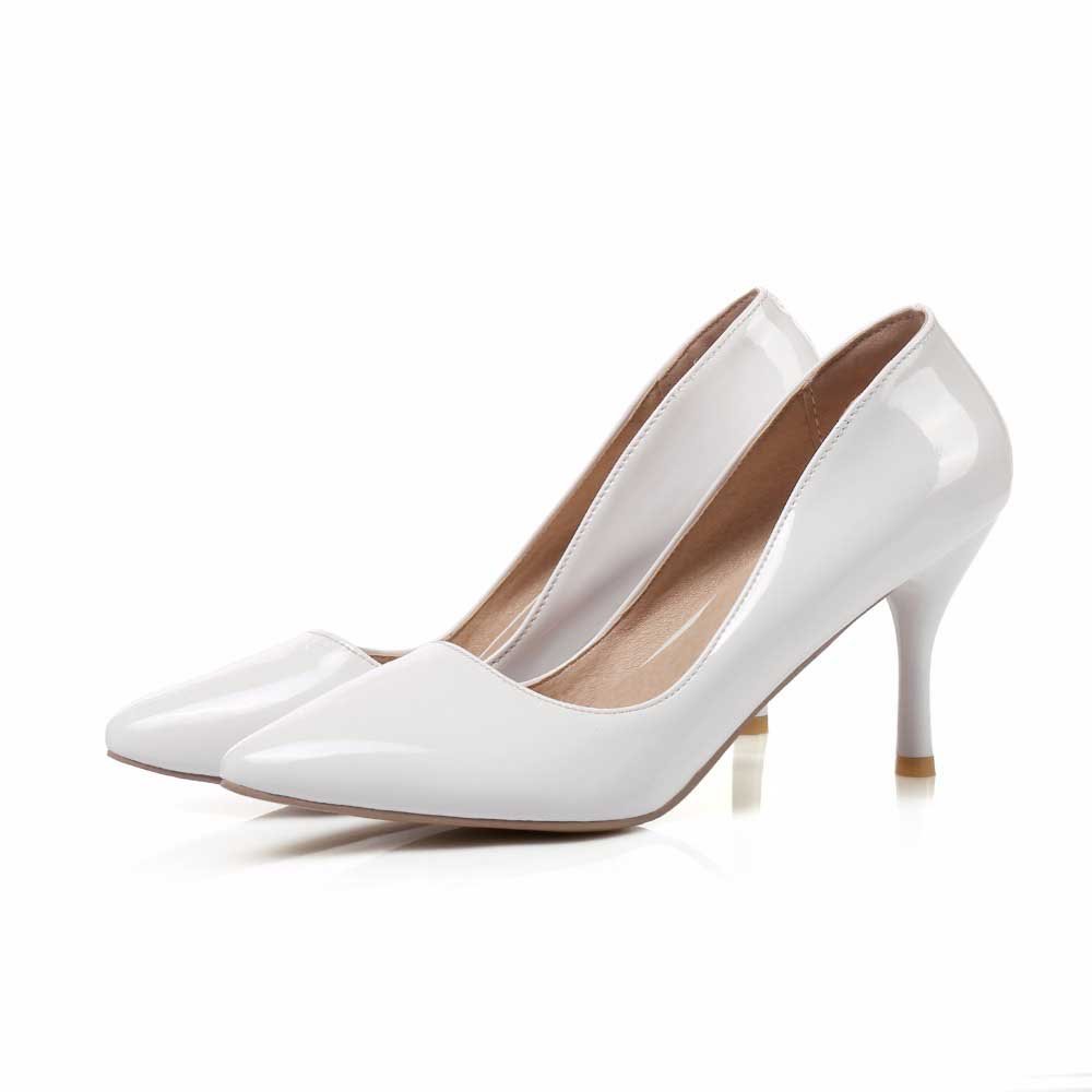 2 Inch Patent Leather Pointed Toe Shallow Pump