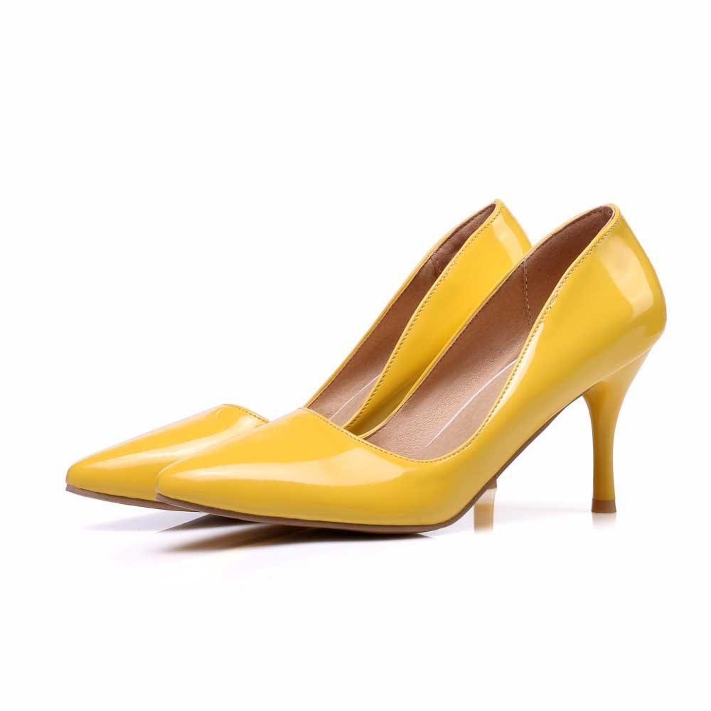 2 Inch Patent Leather Pointed Toe Shallow Pump