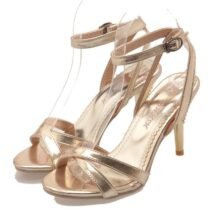 3 Inch Buckle Strap Patent Leather Sandal-0